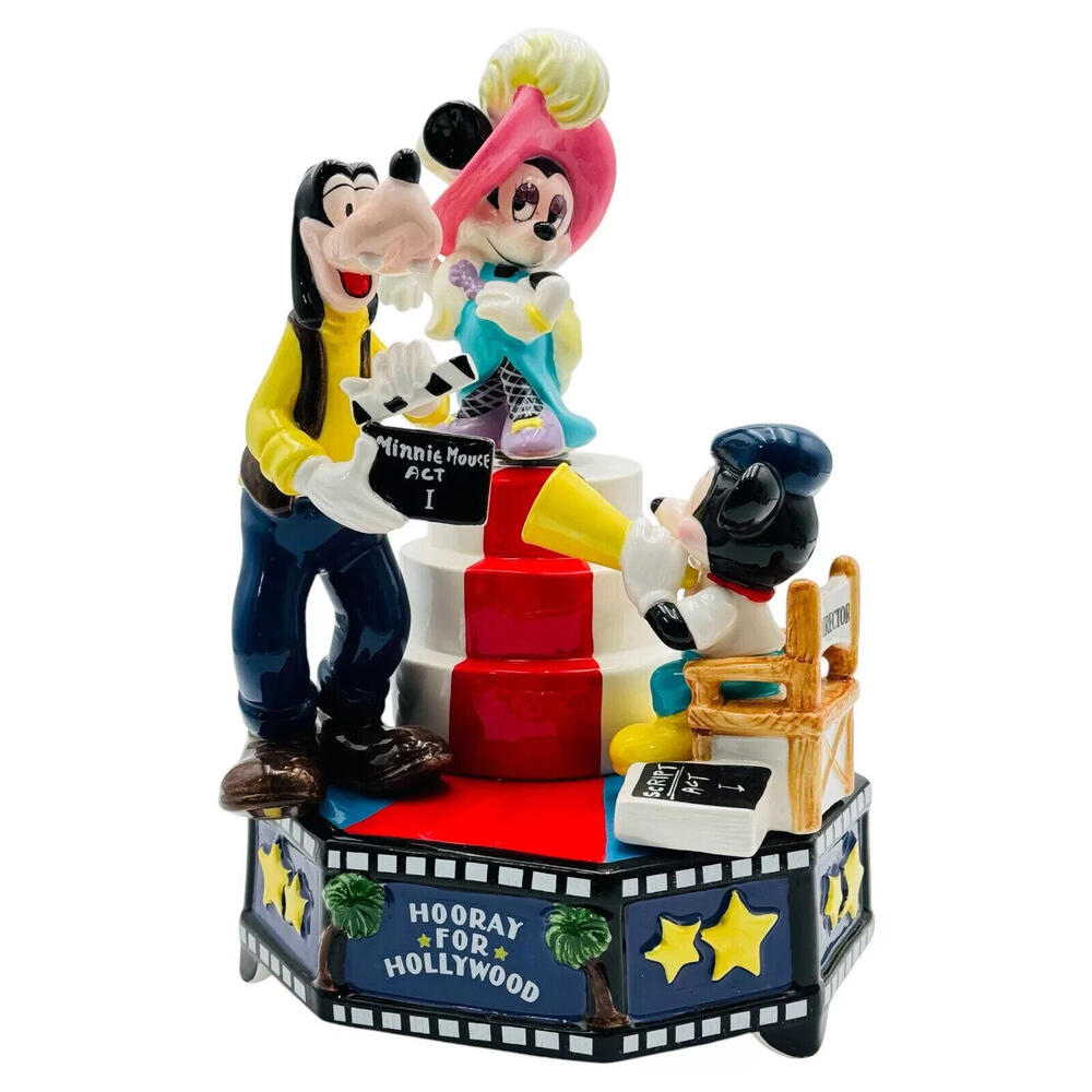 Schmid Hollywood Mickey  Porcelain Dancing Music Box‎ Pre Owned